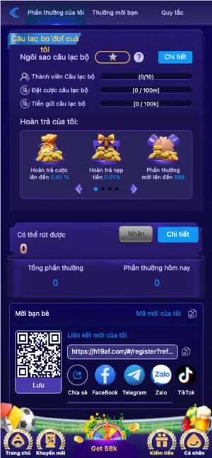 Câu lạc bộ VIP và hoàn trả tại VN-H19